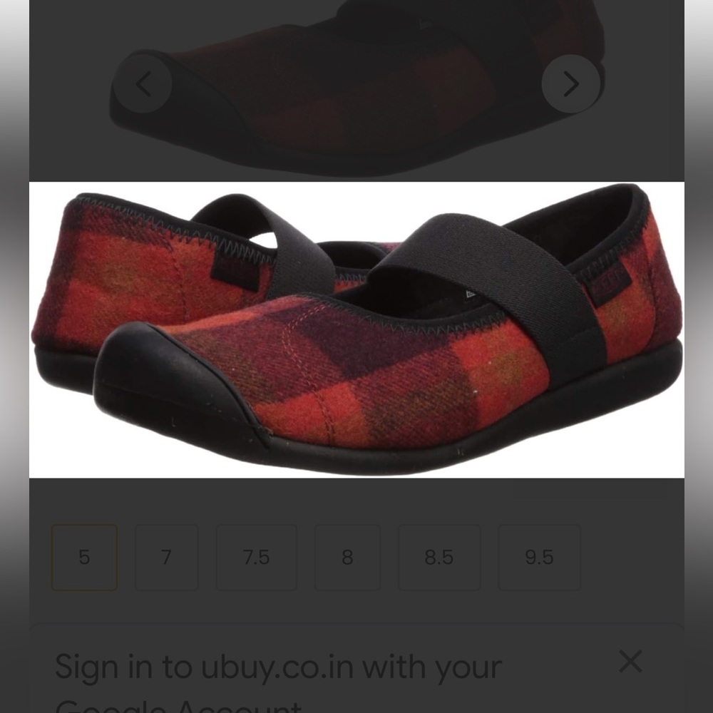Keen Red Plaid Mary Jane Flats